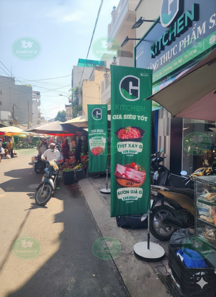 Cờ phướn chữ nhật siêu thị mini