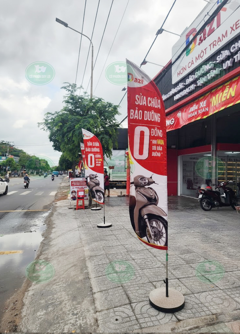 Cờ phướn giọt nước cửa hàng xe máy
