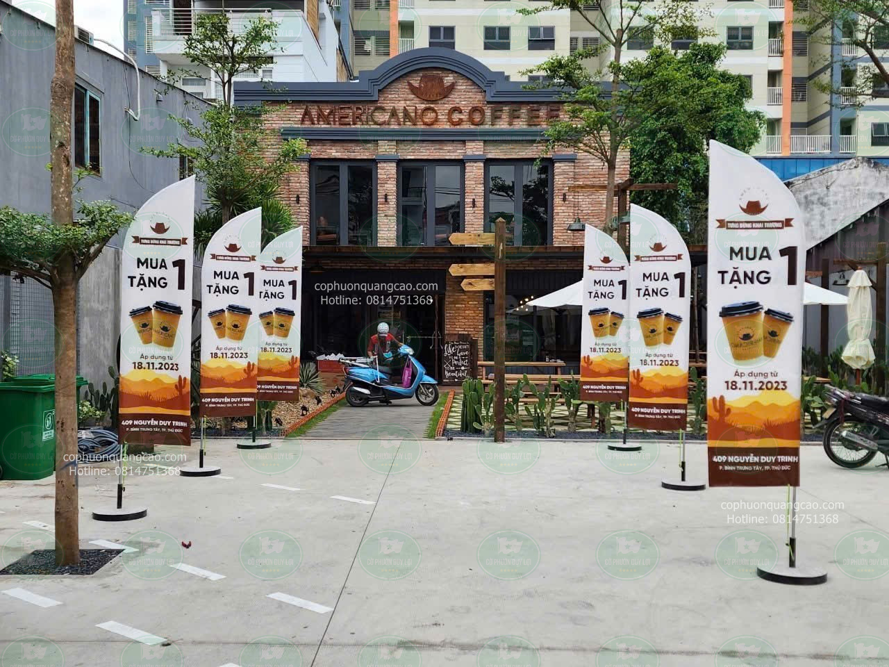 Mẫu cờ phướn cà phê trà sữa